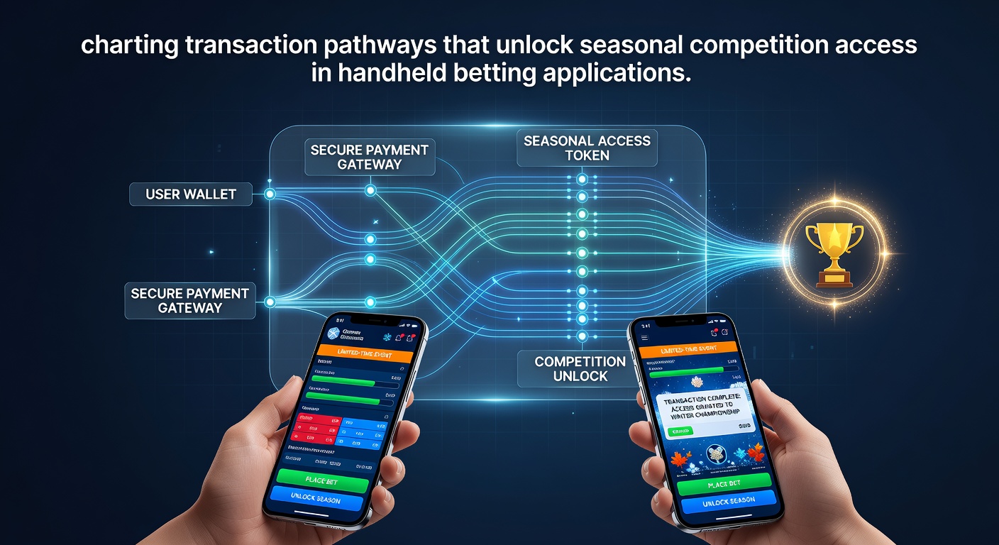 Illustration of mobile transaction pathways connecting deposits to seasonal betting competitions