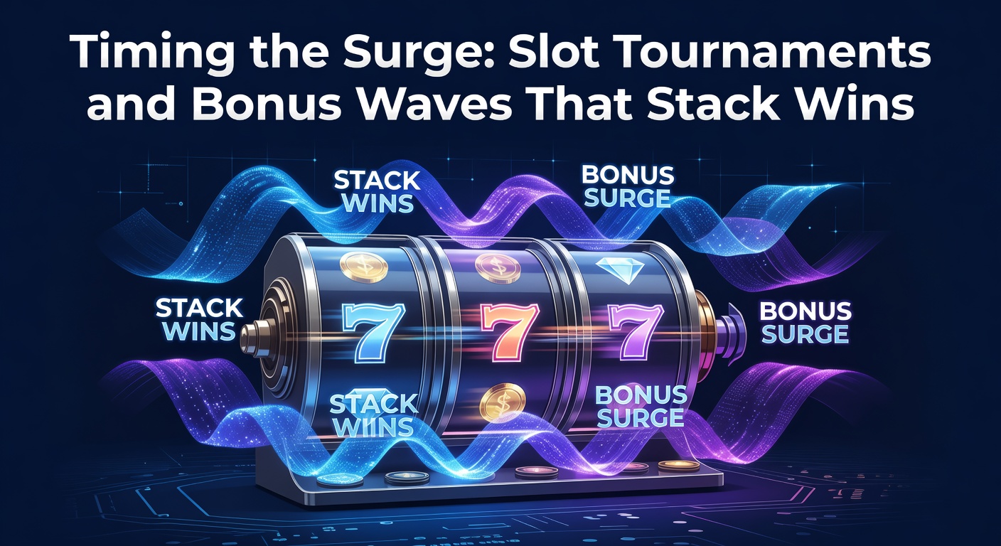 Vibrant slot machine screens flashing with tournament leaderboards and cascading bonus symbols during a high-stakes surge
