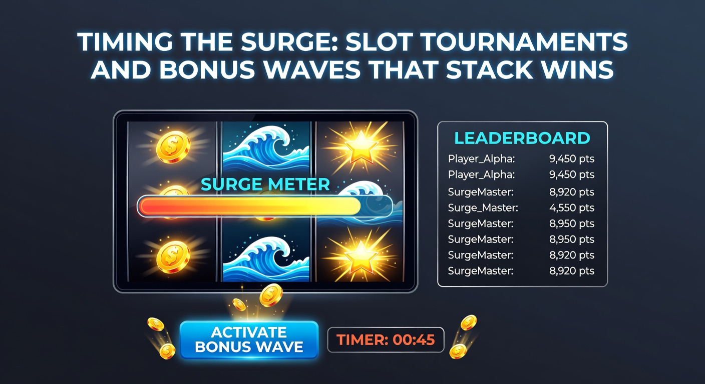 Dynamic close-up of slot reels exploding with stacked bonus symbols, multipliers climbing, and tournament clock ticking down amid glowing effects
