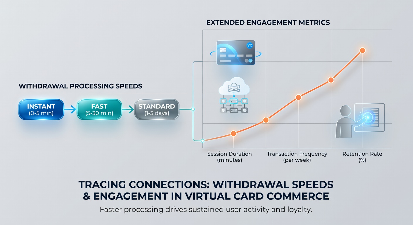 Analytics dashboard showing withdrawal speed metrics alongside engagement statistics for mobile card tournaments